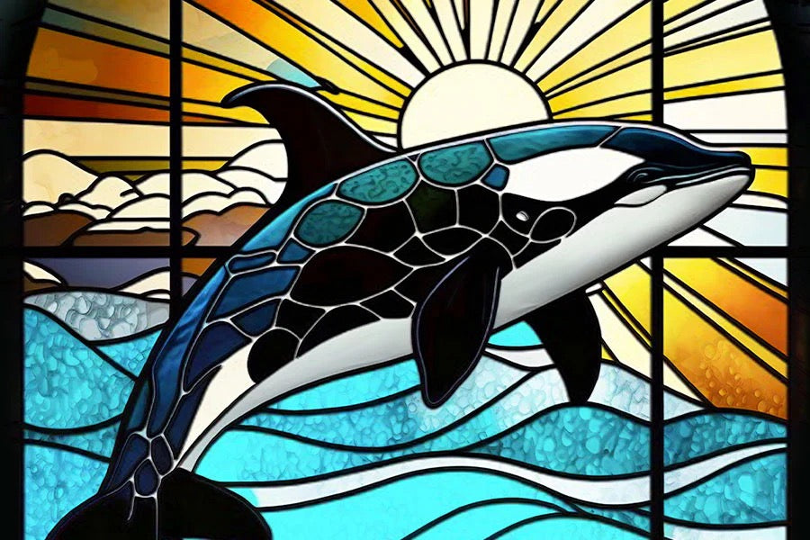 Stained Glass Orca